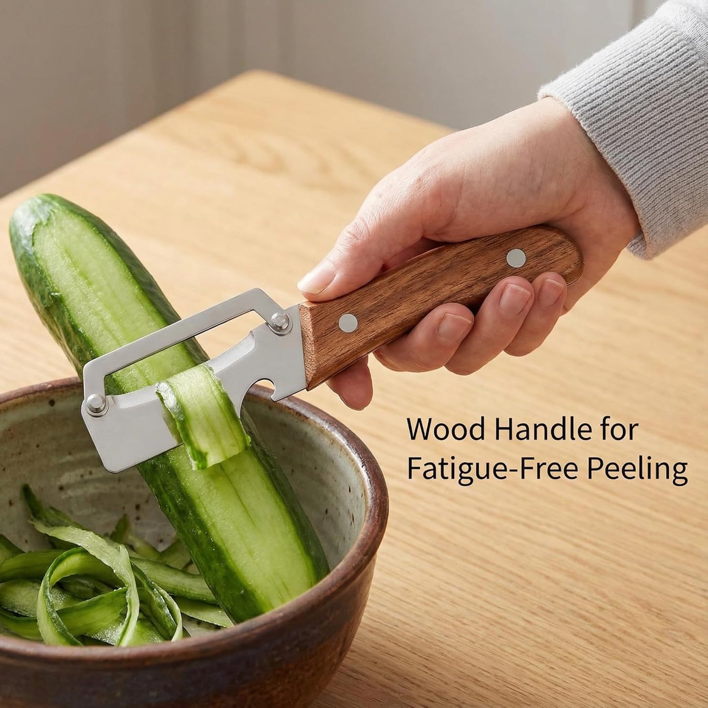 Skiennix Multifunctional Vegetable Peeler - Premium Stainless Steel Blades with Wooden Handle | 2-Pack