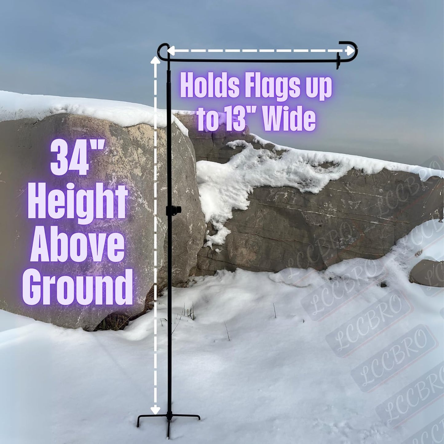 LCCBRO Garden Flag Stand Holder - Weatherproof 5-Prong Base for 12" x 18" Flags | Stable Outdoor Display