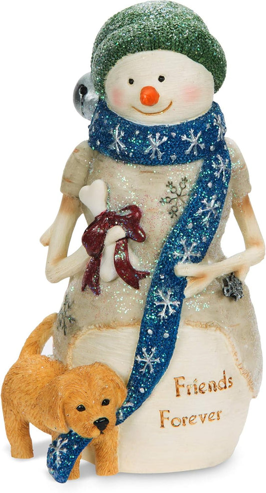 Friends Forever Snowman Figurine with Puppy - 4.5" Birchhearts Collectible