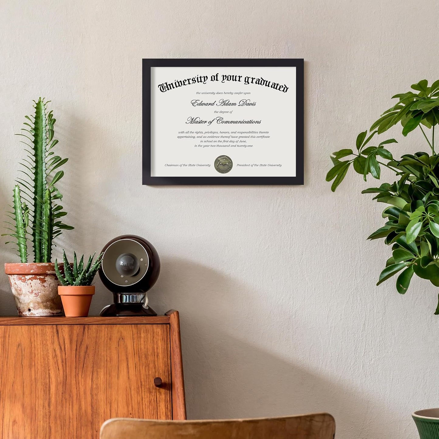 Upsimples Certificate Frame - Clear Plexiglass Diploma Frame for Wall/Tabletop | Black, 8.5x11 Inches