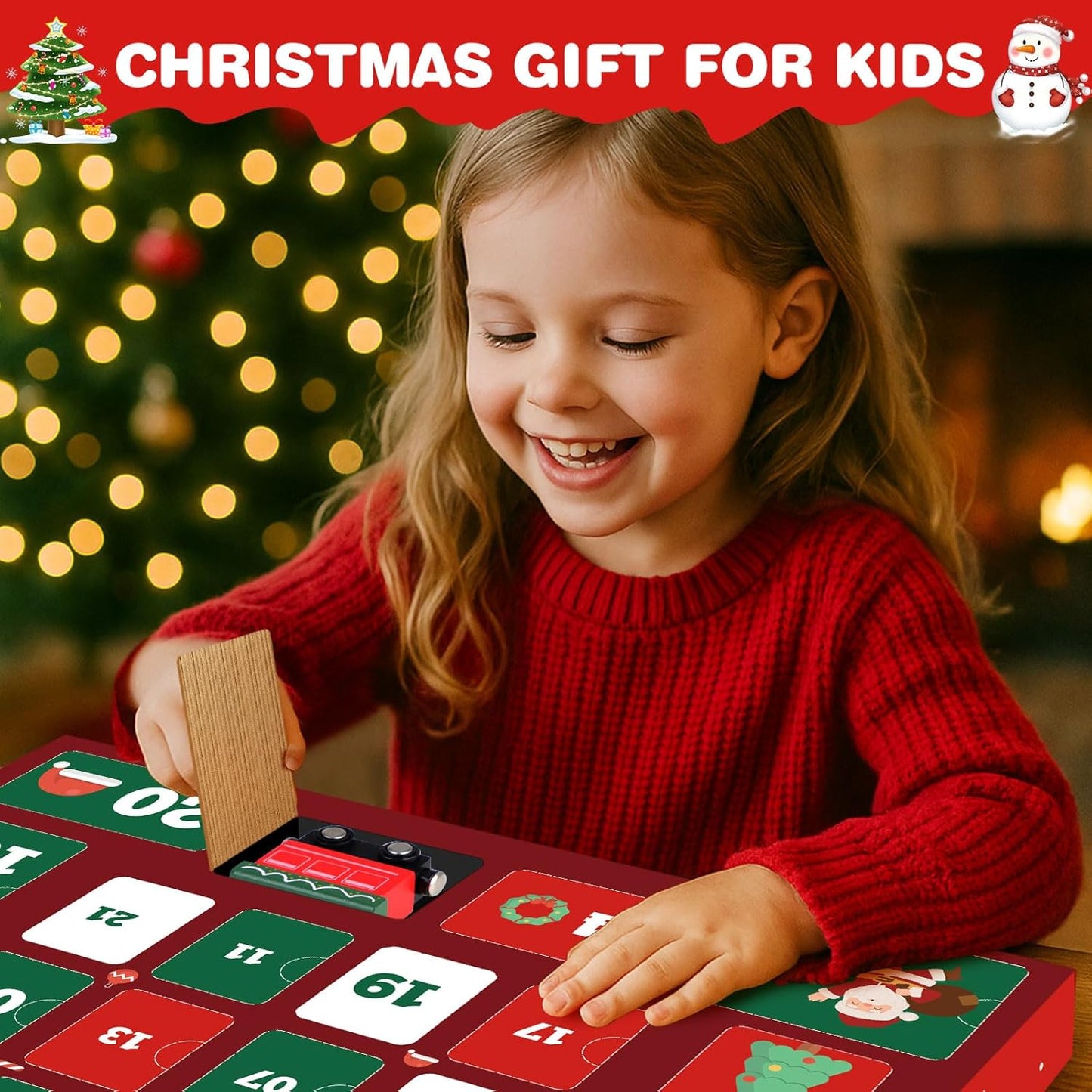 Wooden Advent Calendar by Toddler | 24-Day Magnetic Animal Train Set for Kids - Perfect Christmas Countdown Gift