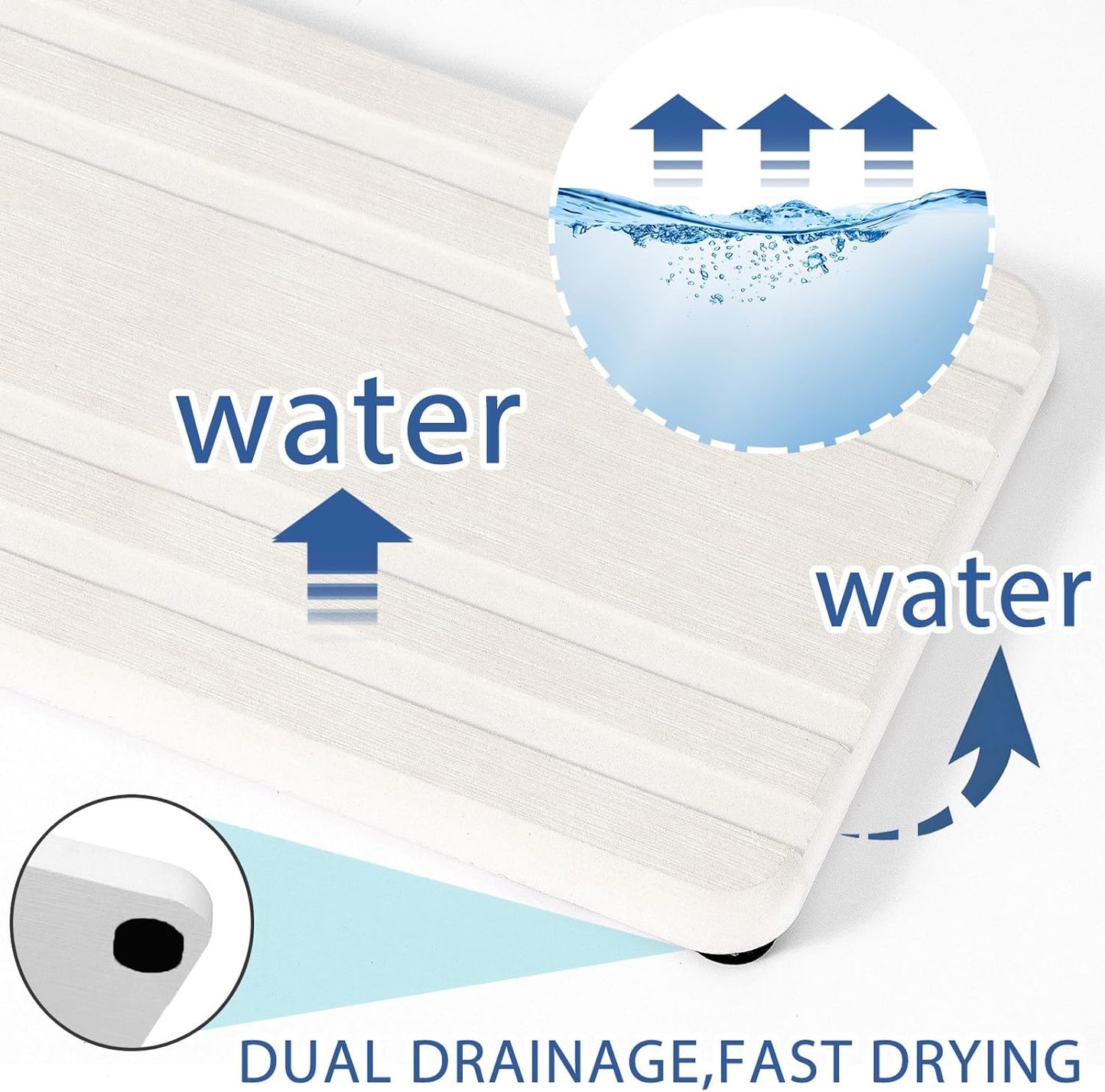 Skiennix Water Absorbing Stone Tray - Quick Drying Diatomite Coasters for Bathroom & Kitchen | 2PCS Set
