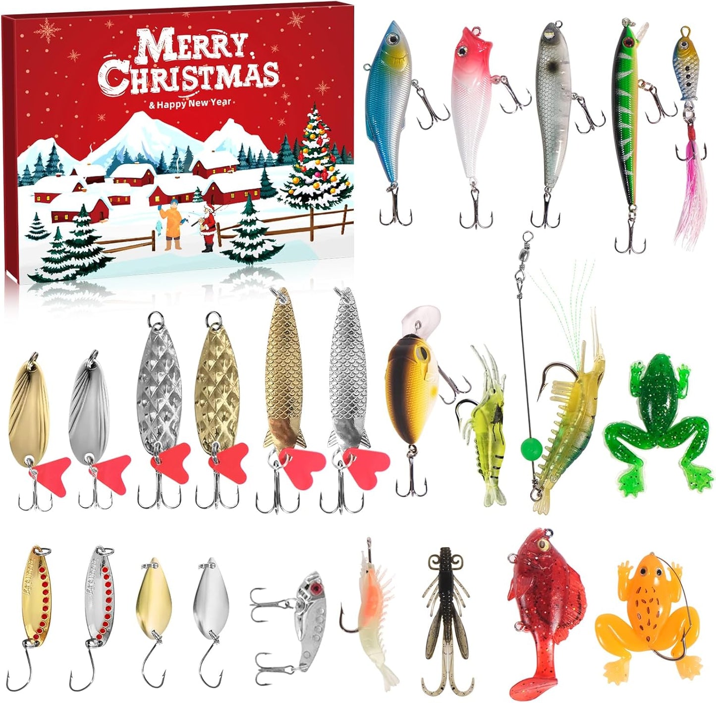 VIB Fishing Advent Calendar 2025 | 24-Day Countdown with Exciting Fishing Lures - Perfect Xmas Gift for Men & Boys
