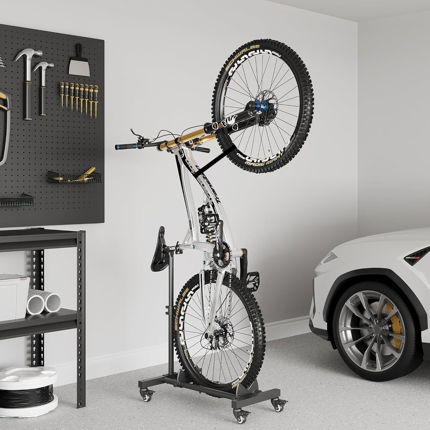 Sttoraboks Vertical Bike Stand - Freestanding Bicycle Rack with Adjustable Height for Indoor Use | Fits Wheels Up to 29”