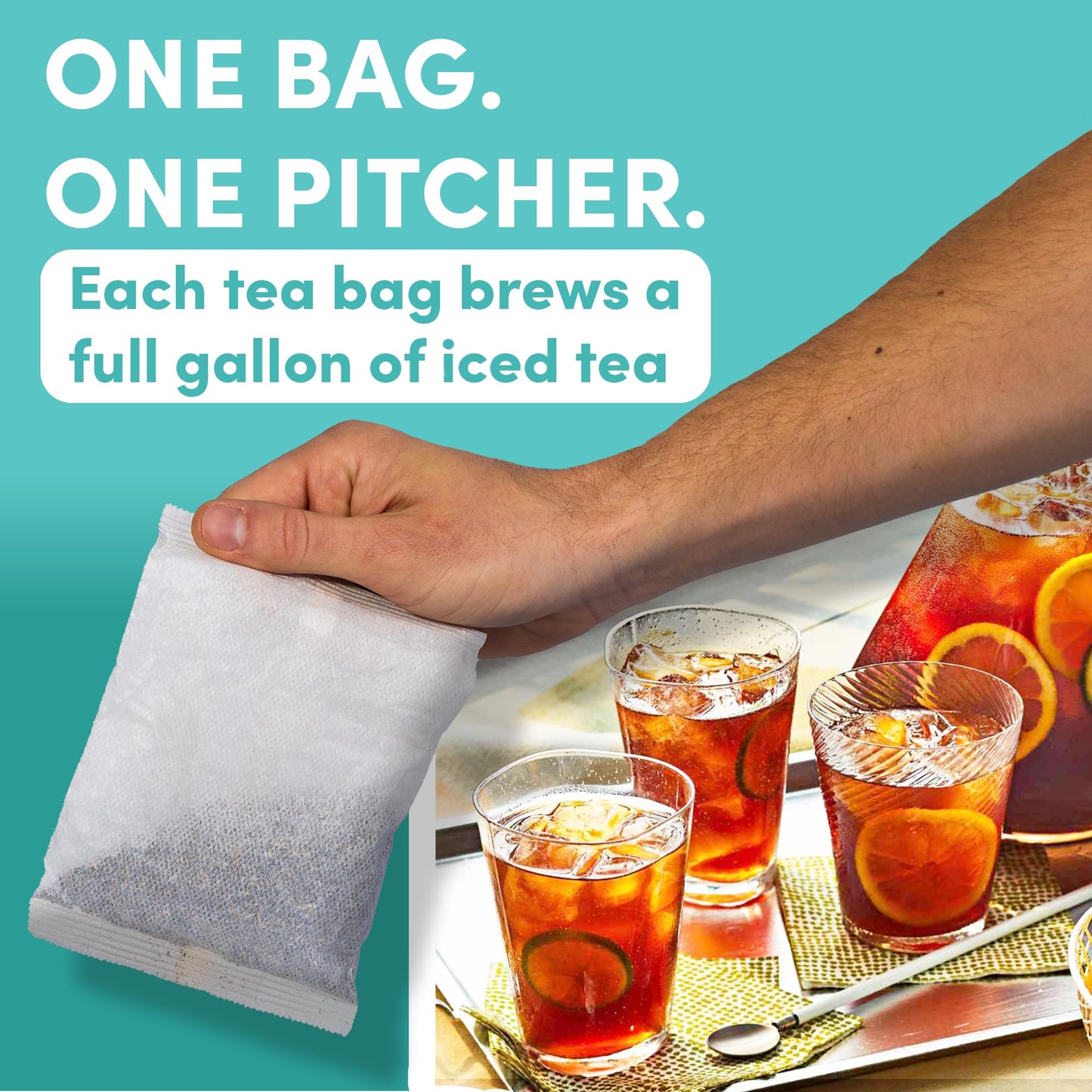Black Orange Pekoe Iced Tea Bags, 1 Gallon Tea Bags, 48 Count, Bulk Iced Tea Packs, Orange Pekoe Tea for Restaurants, Cafes & Home