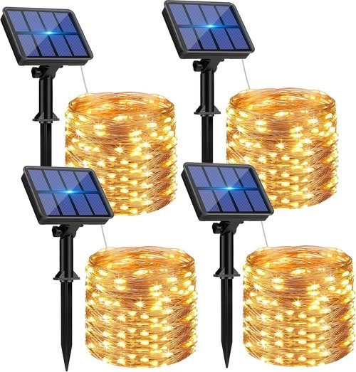 Btfarm Solar String Lights - 132FT 320LED Waterproof Fairy Lights | 8 Modes, Copper Wire for Outdoor Decor