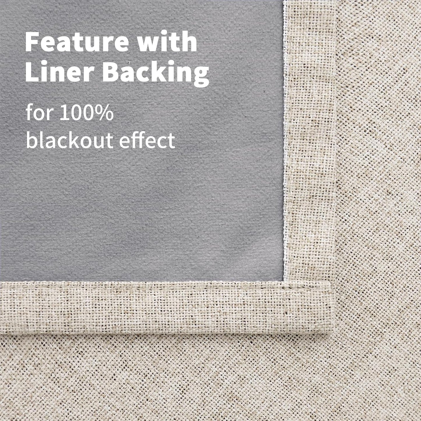 YoungsTex Linen Blackout Curtains - 63 Inch Room Darkening Drapes | Thermal Insulated Beige, 2 Panels