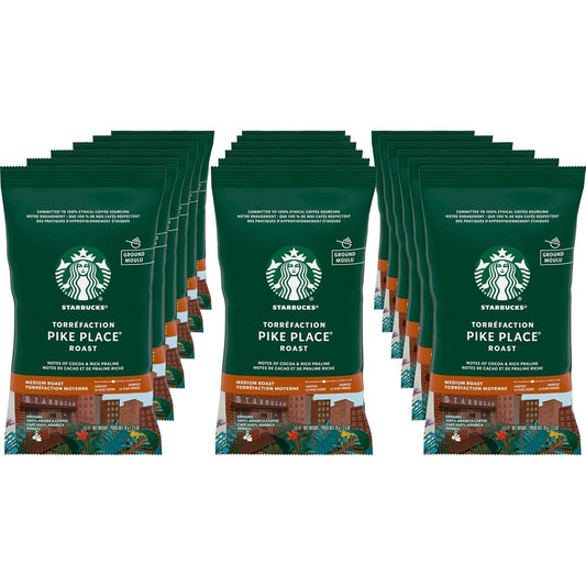 Starbucks Pike Place Ground Coffee - Rich Flavor, 18 oz Bag | Perfect for Daily Brewing