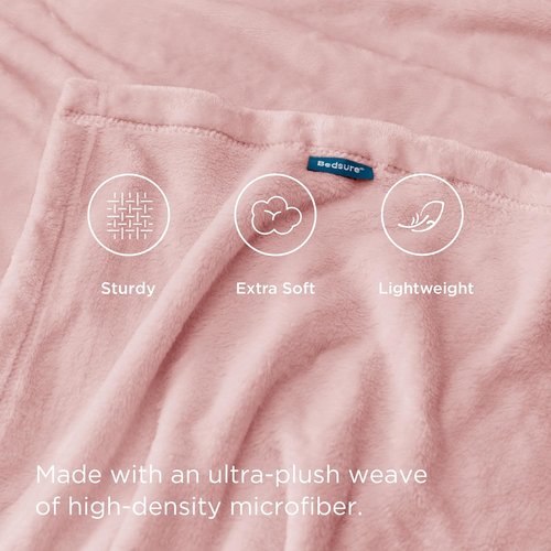 Bedsure GentleSoft Fleece Bed Blanket - Soft, Lightweight, Plush Cozy Luxury in Pink | Full Size 84x90 Inches