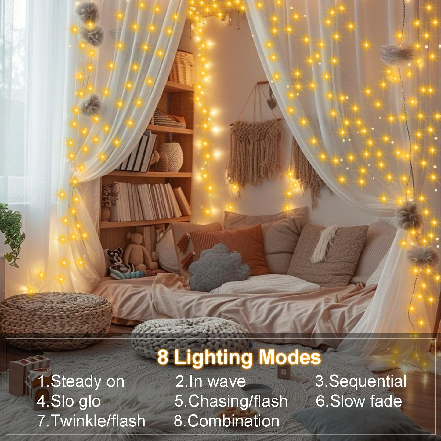 2 Pack Fairy String Lights Plug in, 33Ft 100 Micro Starry LED Twinkle Fairy Lights IP68 Full Waterproof with Remote for Bedroom Garden Christmas Decor (Warm White)