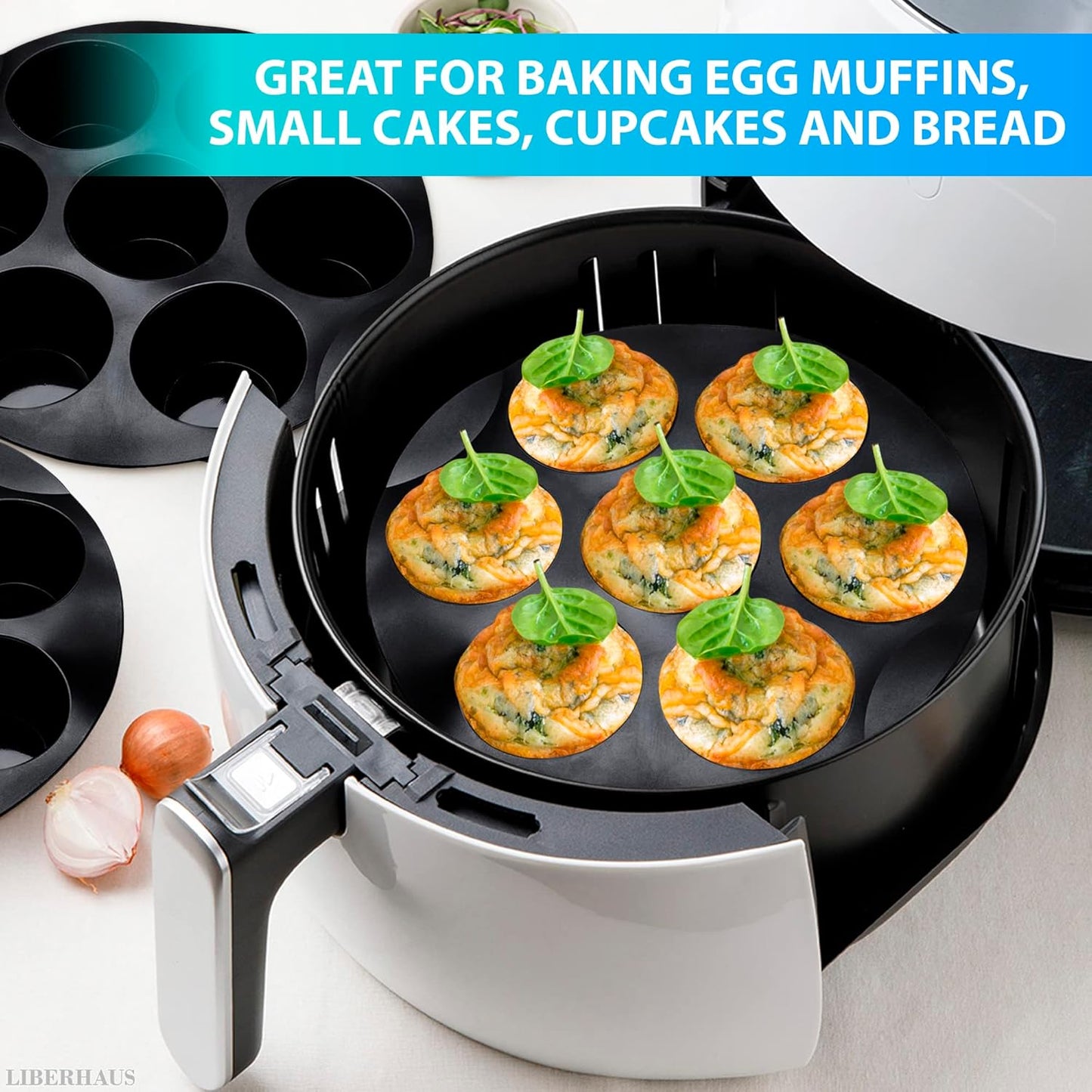 Air Fryer Muffin Pan by [Brand Name] - 7-Cup Silicone Mold for Egg Bites | Heat Resistant & Nonstick