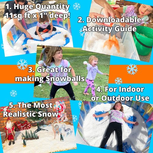 **PARTY GOAT Instant Snow Powder - Create 7 Gallons of Fake Snow for Sensory Play | 18oz Pack**