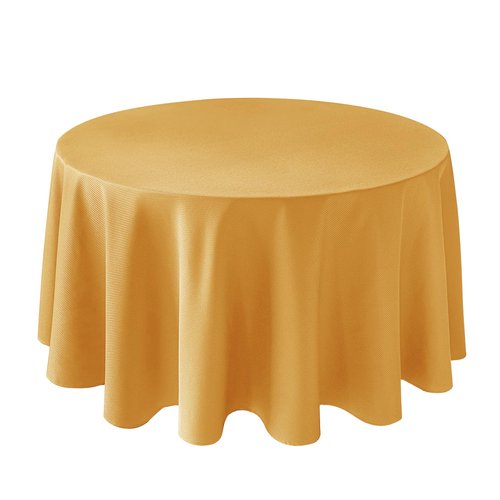 Biscaynebay Fall Tablecloth Textured Fabric Round Tablecloths 70", Fall Gold Thanksgiving Autumn Harvest Water Resistant Fabric Tablecloths for Kitchen, Dining, Wedding, Parties Machine Washable