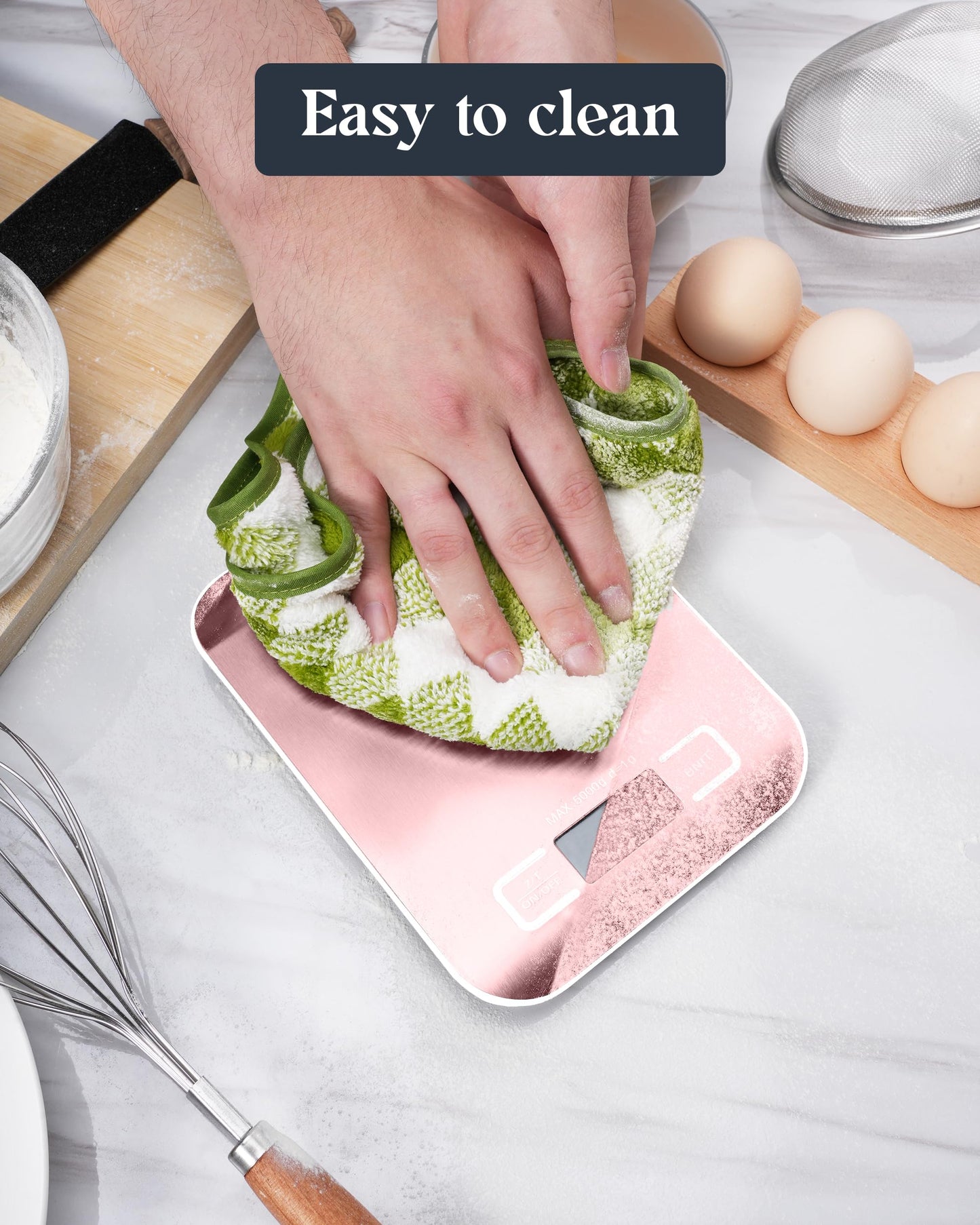 Tcsxady Food Scale, 11lb Digital Kitchen Scale with 6 Units LCD Display and Tare Function,Compact Design for Baking,Healthy Cooking,Meal Prep, 304 Stainless Steel