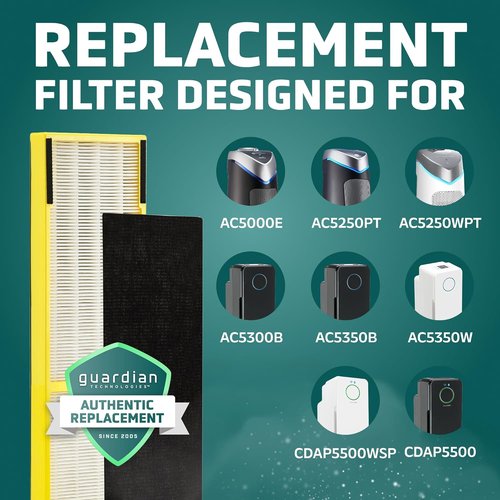 Germ Guardian True HEPA Replacement Filter C - Compatible with AC5000E, AC5250PT, AC5300B & More