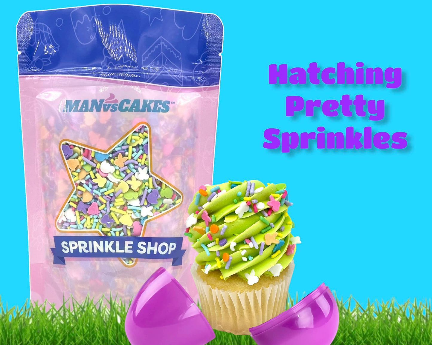 Manvscakes | Sprinkles | Easter sprinkle mix | Spring edible sprinkles | Cookie sprinkle | Baking | Gluten free | Cupcake decorations