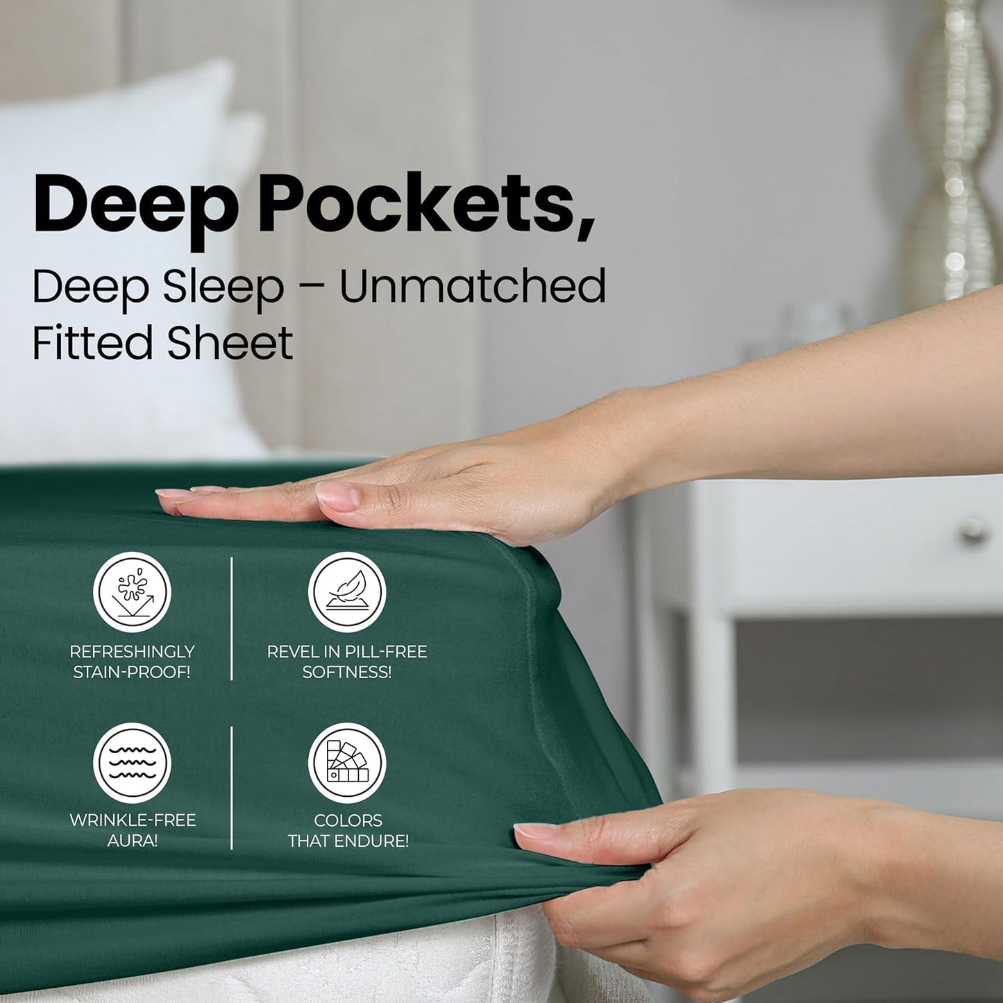 Utopia Bedding King Fitted Sheet - Deep Pocket Microfiber - Soft & Fade Resistant - Emerald Color