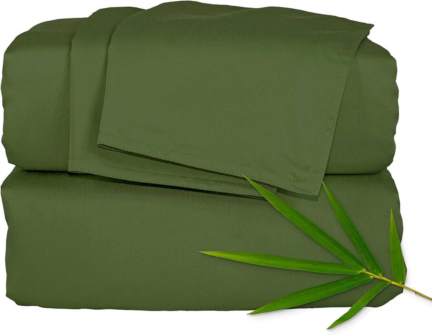 Pure Bamboo King Sheets - Luxuriously Soft 100% Organic Viscose Bed Sheet Set | Cooling & Durable (King, Pesto)