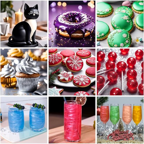Cherrysea Luster Dust Edible Set - Food Grade Shimmer Powder for Cakes & Cocktails | 4g Bottles - Silver & White