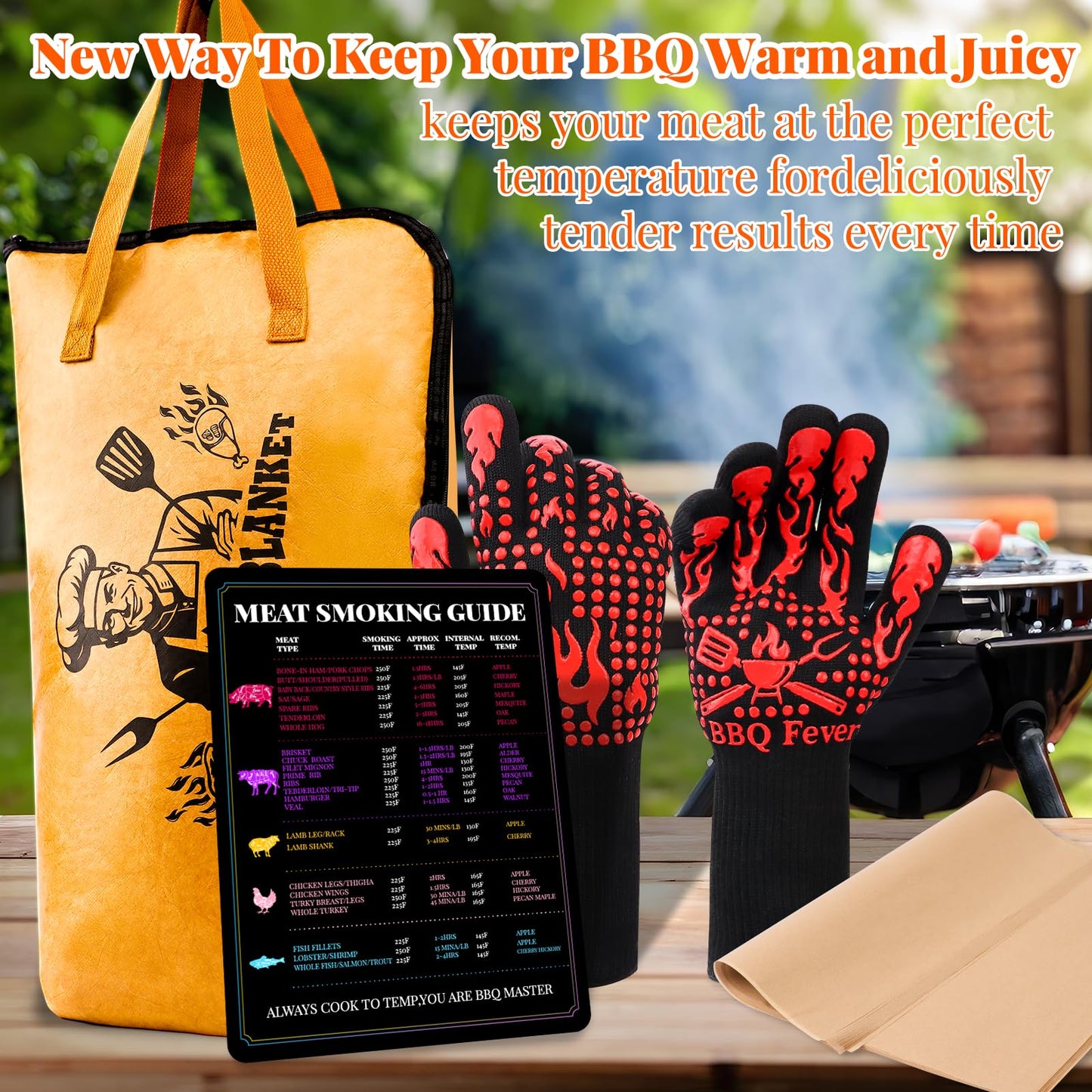 BBQ Gifts for Men, BBQ Blanket for Resting Meat, Grilling Gifts for Him on Fathers Day, Anniversary Birthday Gifts for Dad Husband Grandpa BBQ Lovers, BBQ Accessories for Men