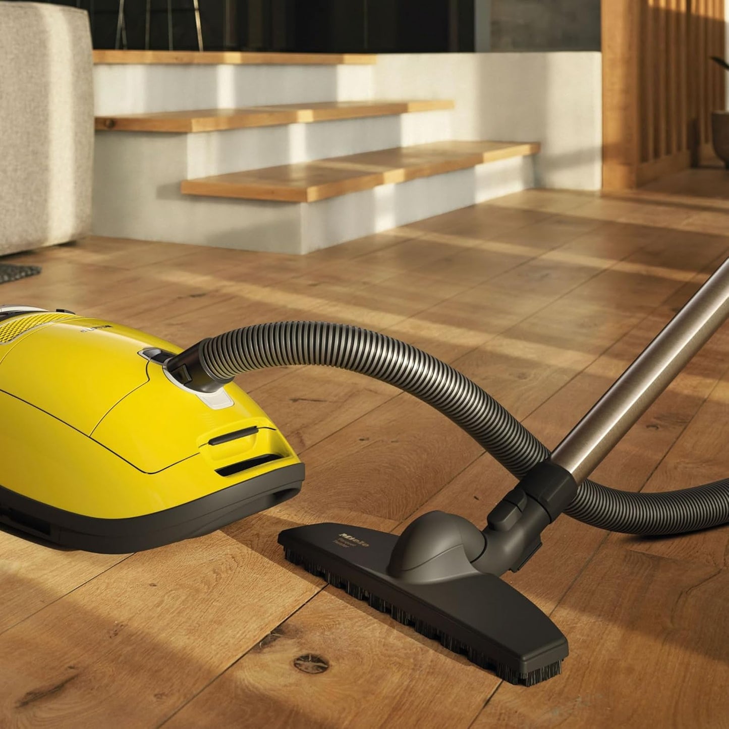 Miele Complete C3 Calima Vacuum Cleaner - Bagged Canister with Turbobrush for Carpets & Hard Floors | Curry Yellow