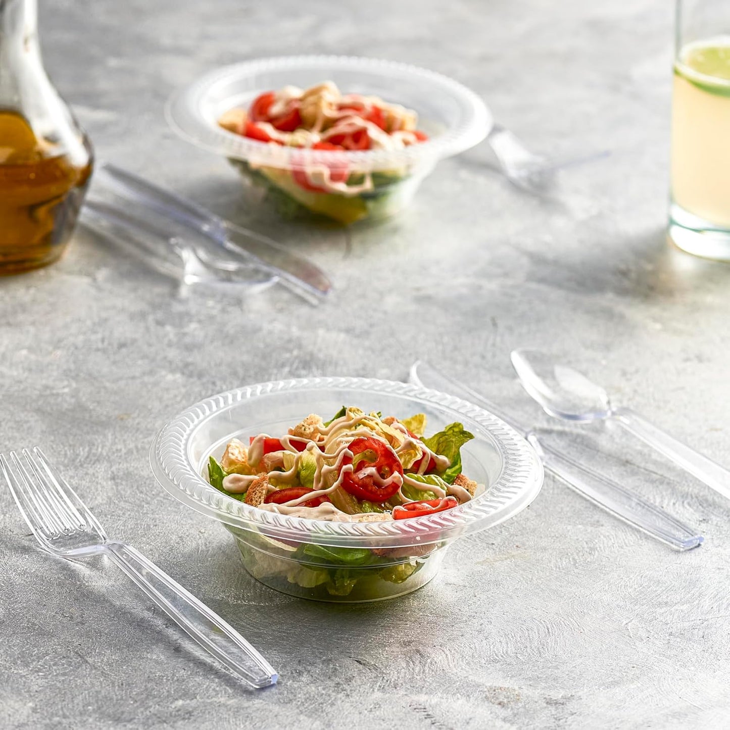 Plasticpro Heavyweight Clear Plastic Cutlery - 100 Count Disposable Utensils for Parties & Events