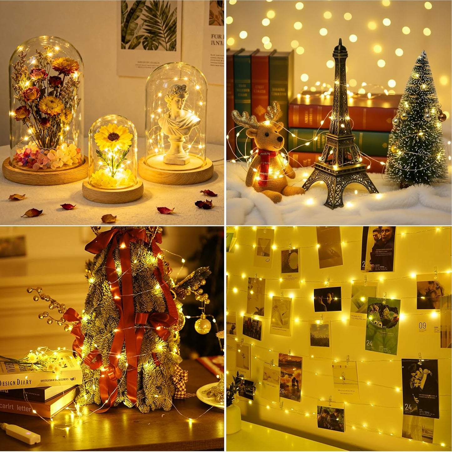 Skiennix 32FT Fairy Lights - Battery Operated Mini Waterproof LED Twinkle Lights | Warm White for Bedroom & Party Decor