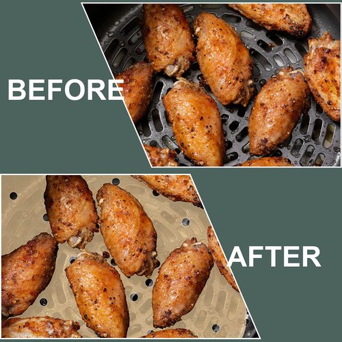 200pcs Air Fryer Parchment Paper Disposable Liner 8.5inch, Premium Perforated for Air Fryer, Streamer, Pans, No Burn, Easy Cleanup