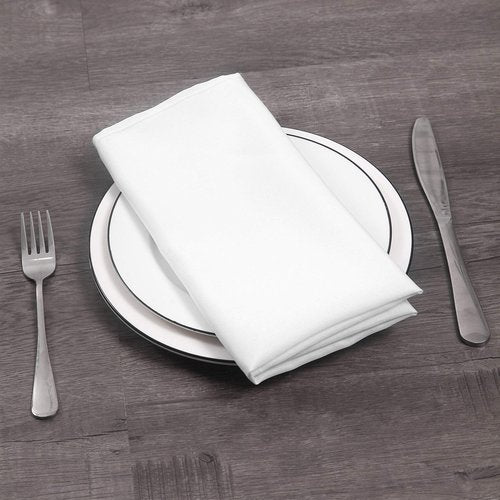 50pcs Polyester Cloth Napkins - 17 x 17 inch White Dinner Washable Napkins with Hemmed Edges for Restaurant/Wedding/Hotel(50,White)