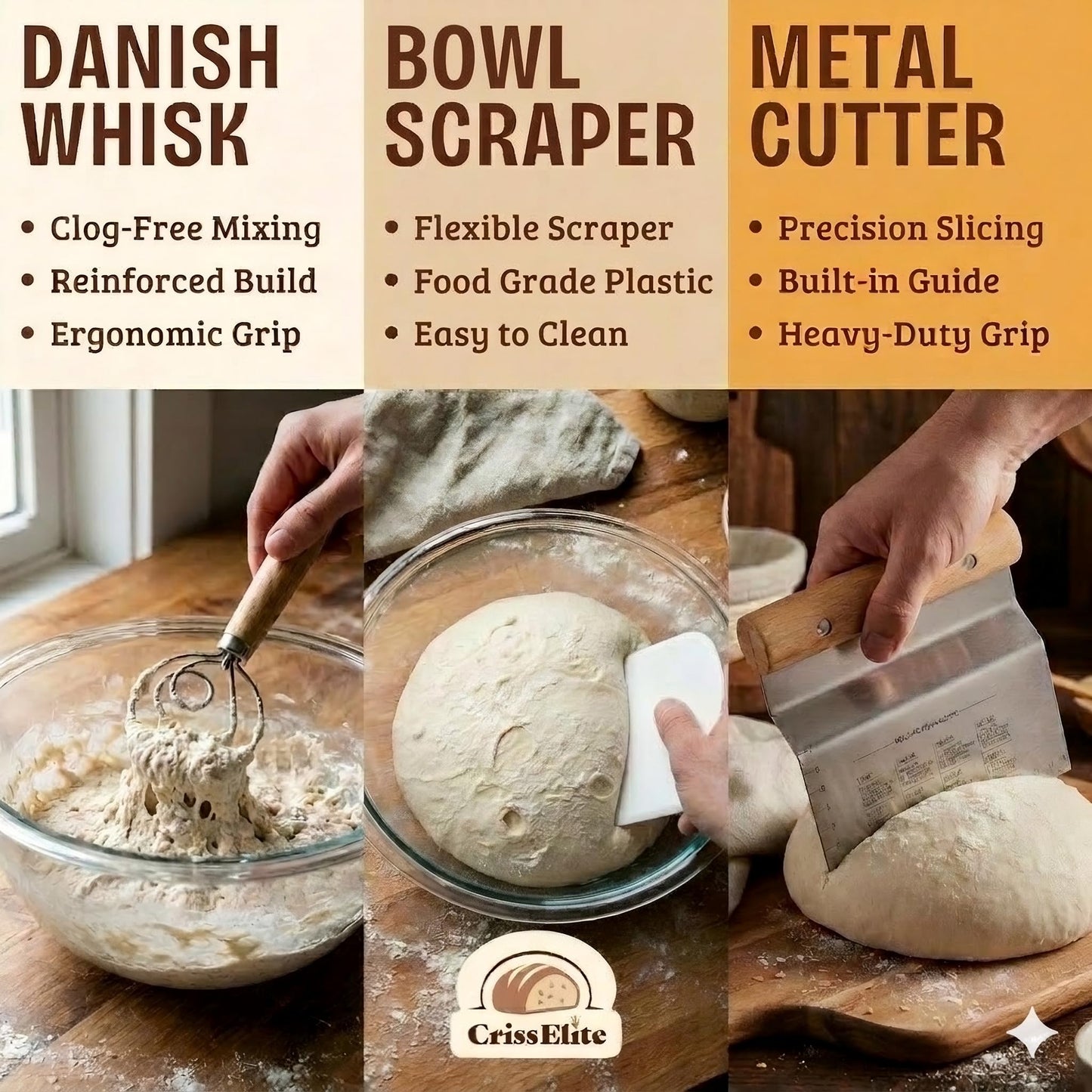 Sourdough Starter Kit – Complete Sourdough Bread Baking Supplies with 24oz Glass Sourdough Starter Jar, 9” Round & 10” Oval Banneton Proofing Basket Set, Sourdough Tools – Artisan Gift for Bakers
