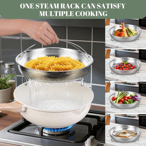 AOSION 12 Inch Nonstick Ceramic Deep Frying Pan Skille with Lid,5.5QT Sauté Pan for Cooking with Steam Rack,Healthy Large Skillet,Stay Cool Handle, Induction Compatible, PFOA & PFAS Free. (WHITE)