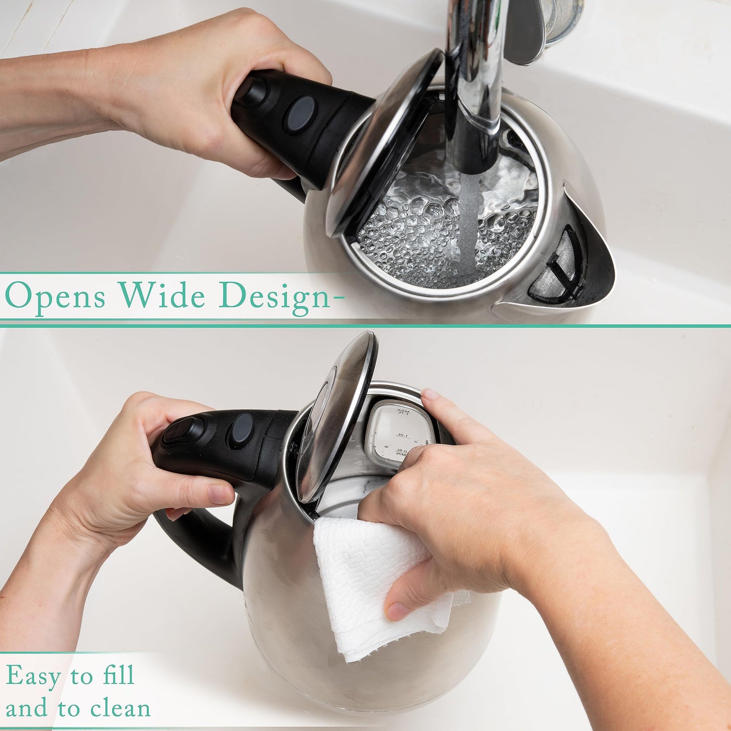 Mixpresso 1.7 Liter Stainless Steel Electric Kettle