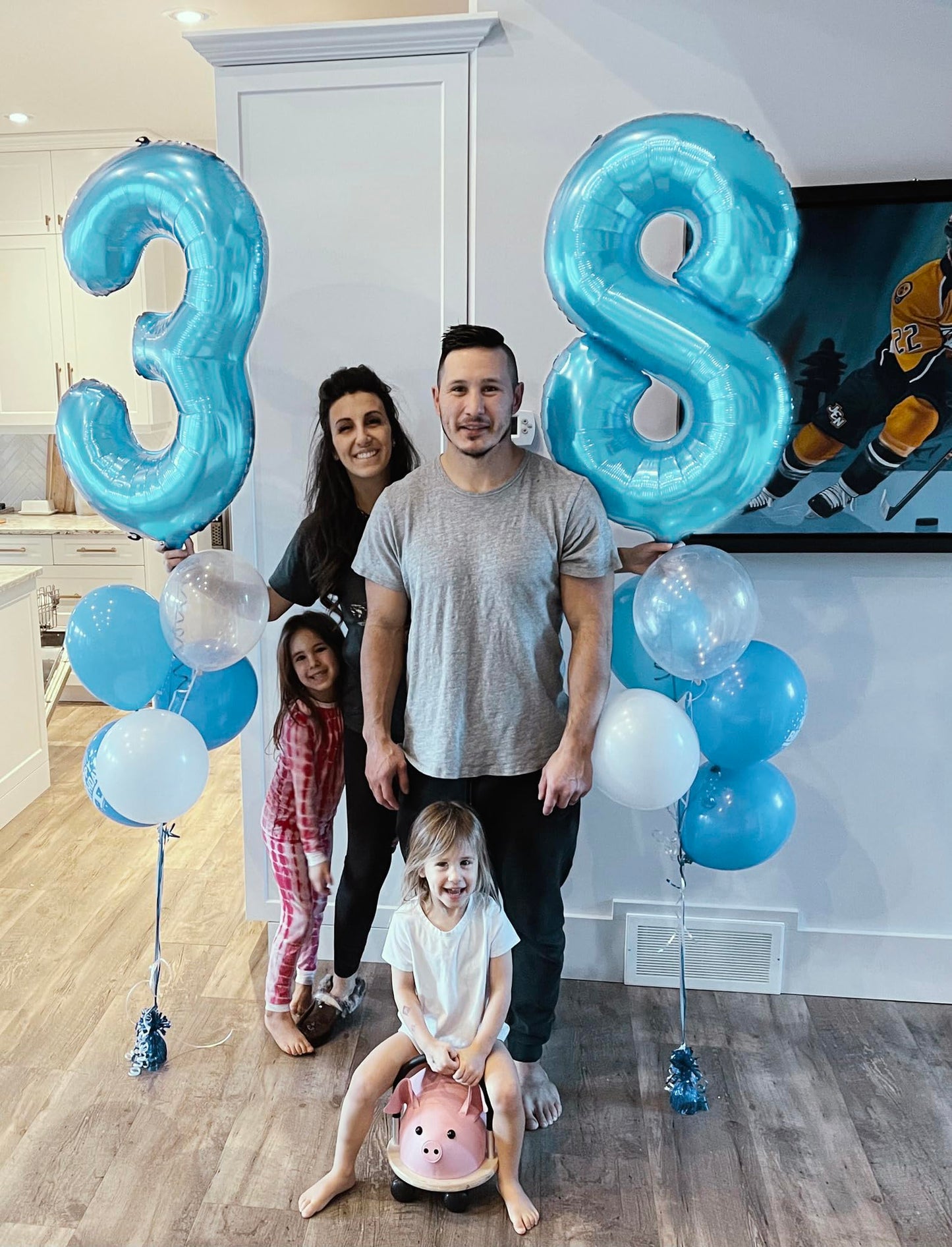 Pearlescent Blue Number 19 Balloon 40 inch, 19 Number Balloons, 19th Birthday Decorations, 19 Year Old Women Men Pearlescent Blue Party Supplies