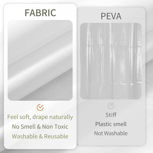 Alyvia Spring Waterproof Shower Curtain Liner - Soft, Lightweight & Machine Washable, 72x72, White