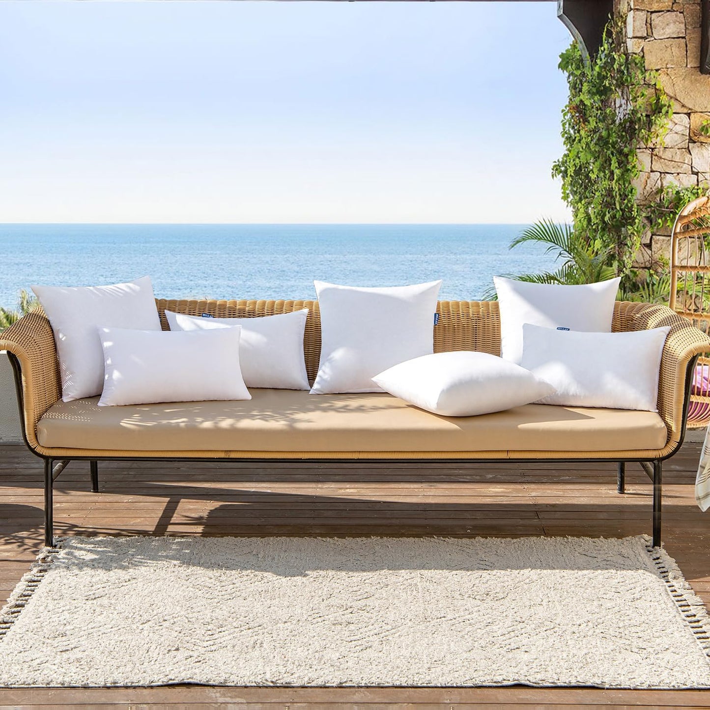 MIULEE Outdoor Pillow Inserts - Water-Resistant Decorative Throw Pillows | Pack of 2, 18x18 Inches