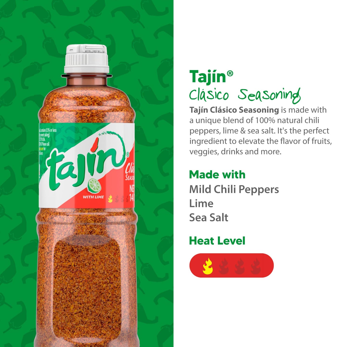 Tajin Clásico Chile Lime Seasoning 14 oz (Pack of 1)