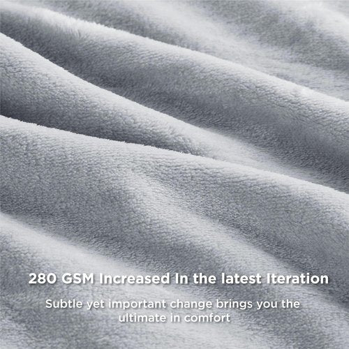 Bedsure GentleSoft Fleece Bed Blanket - Soft, Lightweight, Plush Luxury in Light Grey | Full Size 84x90 Inches