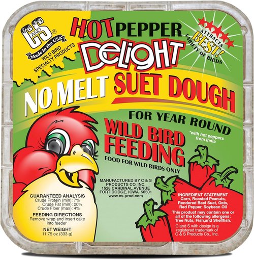 C&S Hot Pepper Delight Suet Dough - No Melt Formula, 11.75 Ounces | 8 Pack