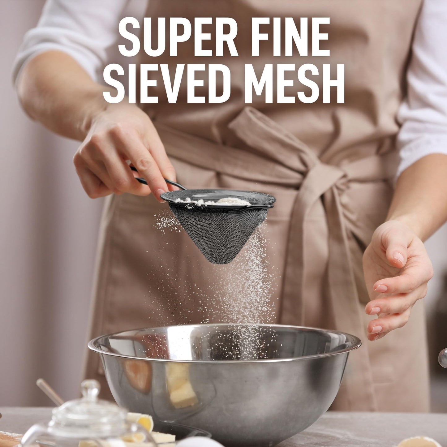 Zulay Stainless Steel Small Strainer - Effective Cone Shaped Cocktail Strainer For Cocktails, Tea Herbs, Coffee & Drinks - Fine Mesh Strainer That Is Rust Proof & Great As A Tea Strainer (Gold)