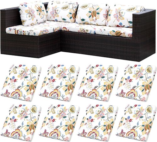 BIETYONE Outdoor Couch Cushion Covers - 8Pcs Washable & Reusable Slipcovers for Patio Furniture (Vivid)