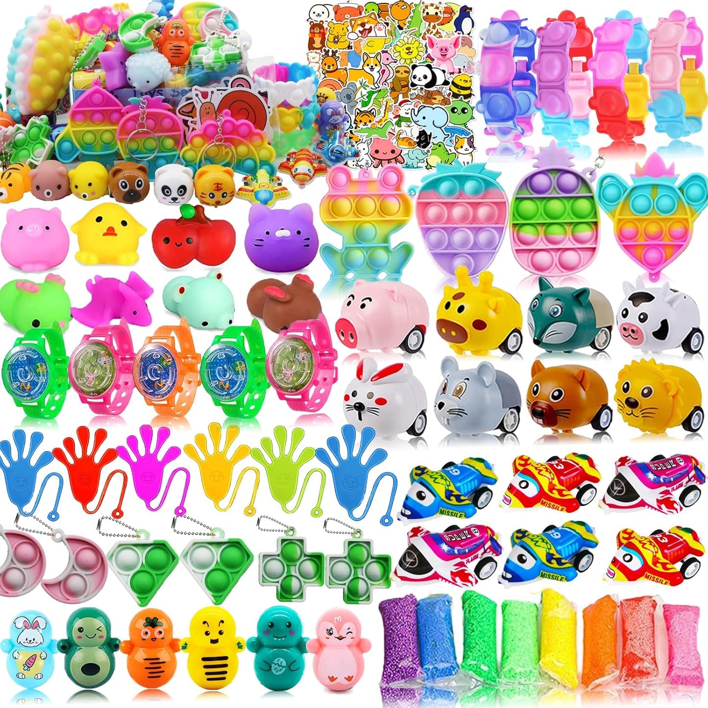Taulaap 126 Pcs Pop Party Favors - Treasure Box Toys for Kids | Classroom Prizes & Goodie Bag Fillers