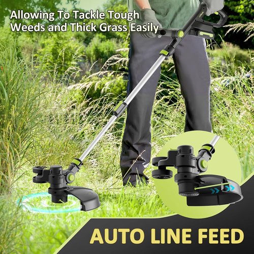 20V Cordless String Trimmer by [Brand Name] - 12'' Grass Cutter with Auto Line Feed & 2.0Ah Battery