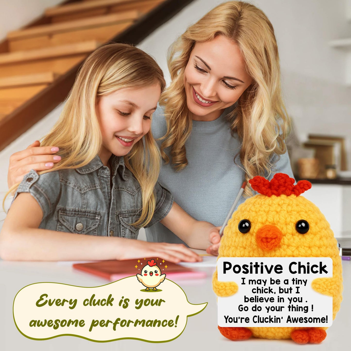 Mini Chicken Mothers Day Birthday Gifts for Women 2026 Graduation Gift for Him Her College High School Teens Girl Boy Gifts Teacher Appreciation Gift Positive Crochet Animals Emotional Chick Support