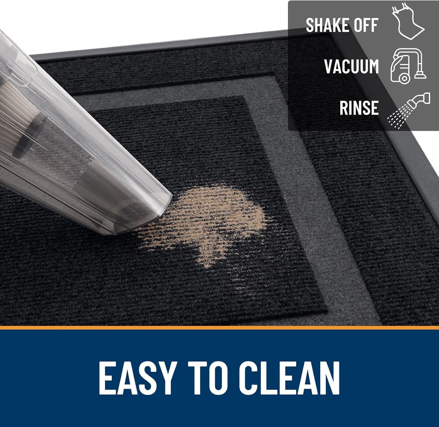 OLANLY Waterproof Front Door Mat - All-Season, Fade Resistant, Easy Clean | 35x23 Inches, Black
