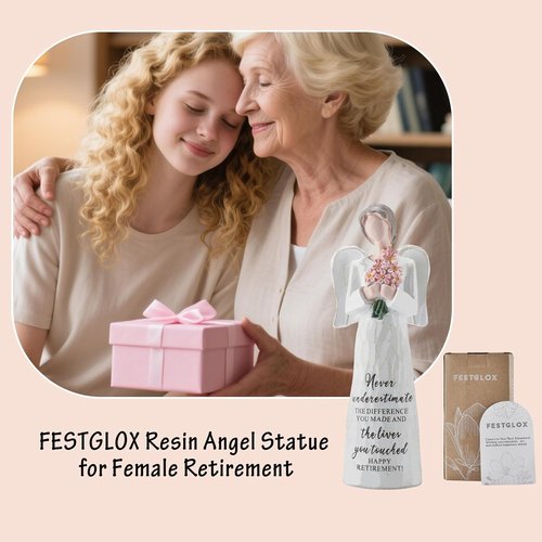 FESTGLOX Retirement Gifts for Women - 5.3" Retired Angel Figurine | Perfect Gift for Nurses & Teachers