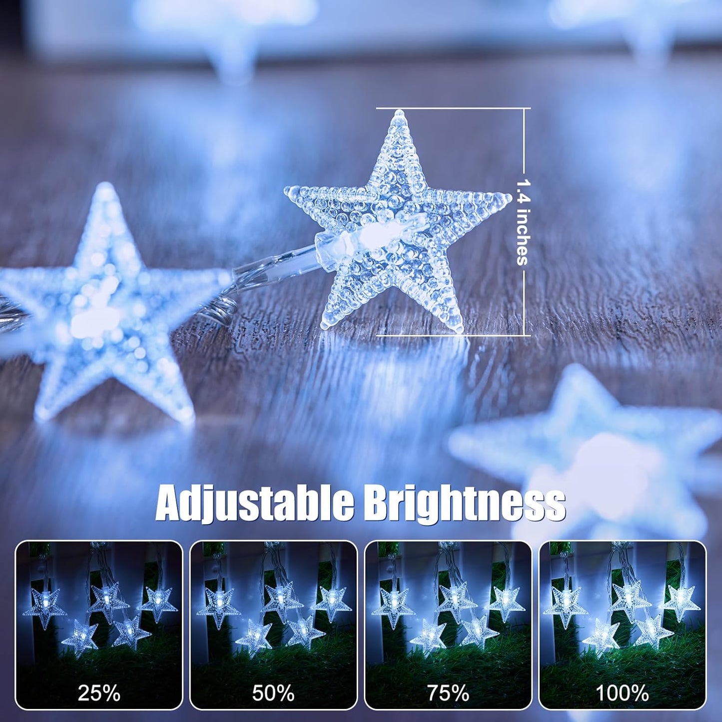 Star String Lights - 33 ft 100 LED Waterproof Fairy Lights with Remote & Timer | Perfect for Bedroom, Patio, Party