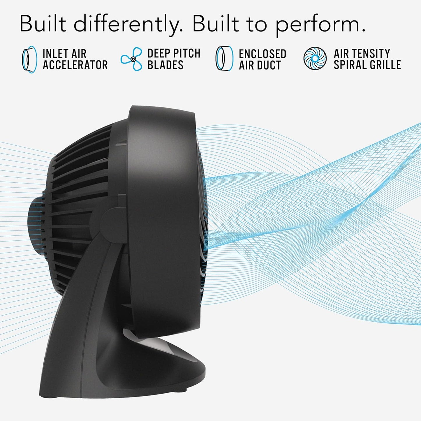Vornado 133 Air Circulator Fan - Small Room Table Fan with Adjustable Head & 2 Speeds | Black
