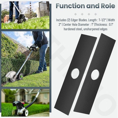 Green Machine Edger Blades - 2 Pack 7-1/2" with 1” Center Hole | Compatible with Ryobi, Craftsman, Echo, Stihl, Maruyama