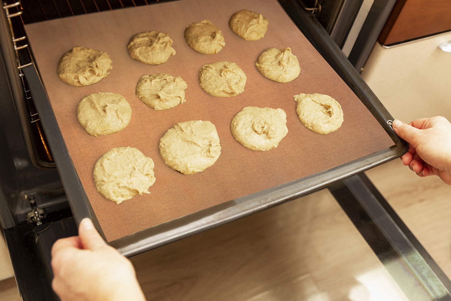 Oven Liners for Bottom of Oven - Non Stick Reusable Oven Liner 4 Pack – Heavy Duty Oven Liners, Oven Mat for Bottom of Oven for Electric & Gas Ovens – Heat Resistant up to 500°F