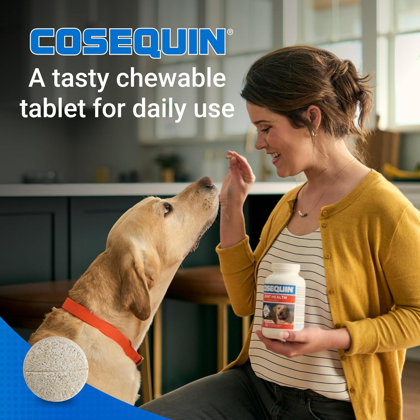 Nutramax Cosequin Joint Health Supplement for Dogs - Glucosamine, Chondroitin & MSM, 132 Chewable Tablets